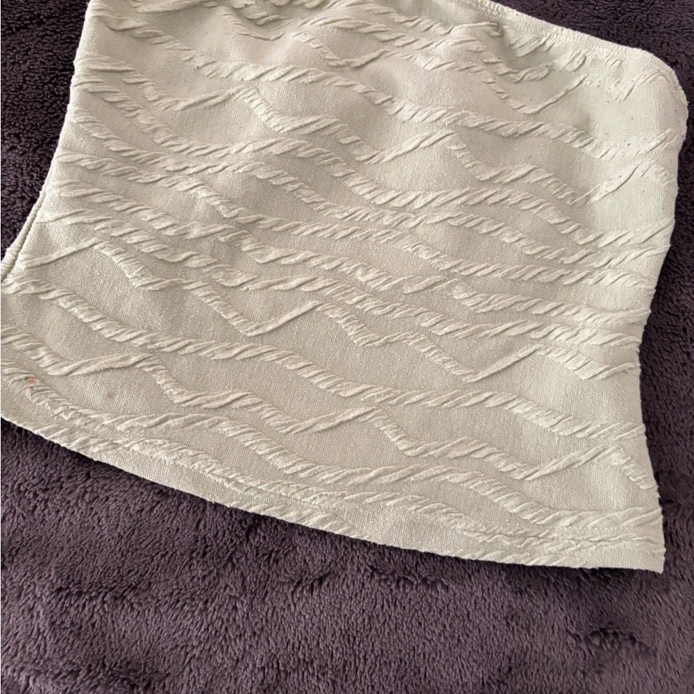 Textured Cream Mini Skirt